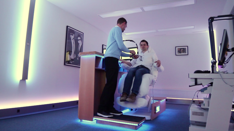 Measuring a person in an unshielded room